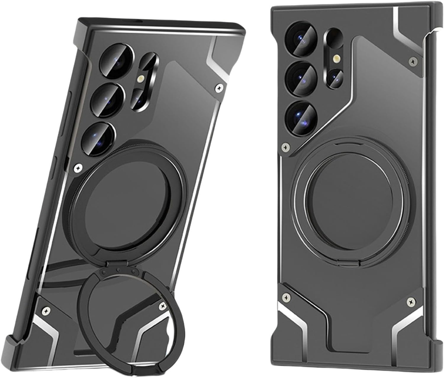 Azonee Magnetic Case for Galaxy S24 Ultra, [Work with Wireless Charging][Ring Kickstand & Screen Protector] Military Grade Drop Protection Multi-Layer Shockproof Protective Case, 360°Rotating Stand