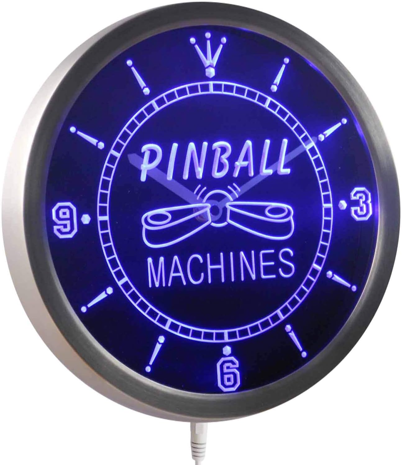 ADVPRO nc0448-b Pinball Machine Game Room LED Neon Clock