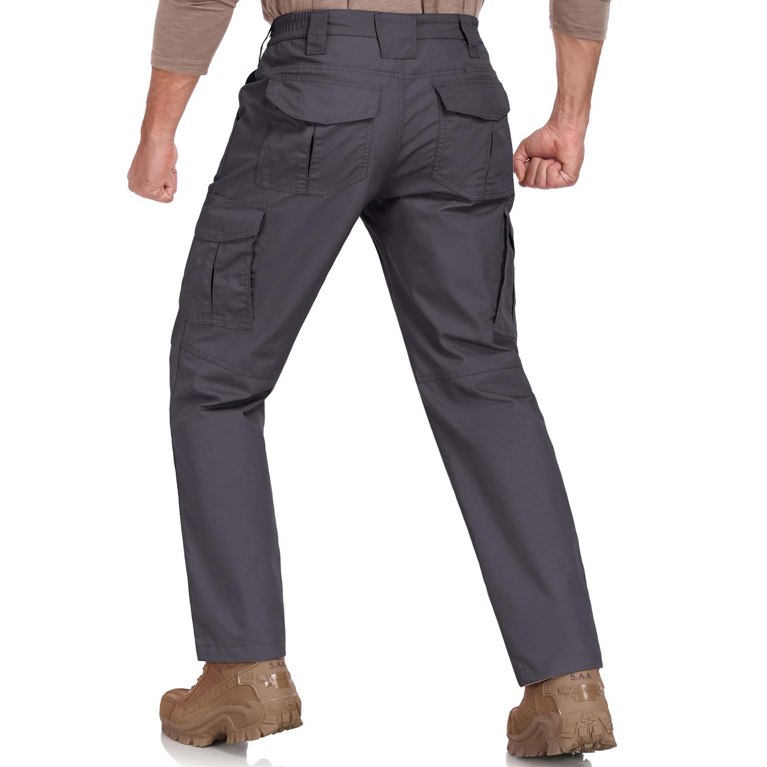 GAXIDES Men's Tactical Pants, Waterproof Rip-Resistant Cargo Pants with 9 Pockets for Hiking, Work, Camping,and Fishing.