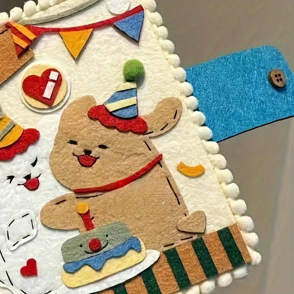 NYSDM Ręcznie robiony wełniany filcowy album na zdjęcia Kompaktowy 3-calowy schowek na zdjęcia, idealny prezent urodzinowy, biały prostokątny scrapbooking