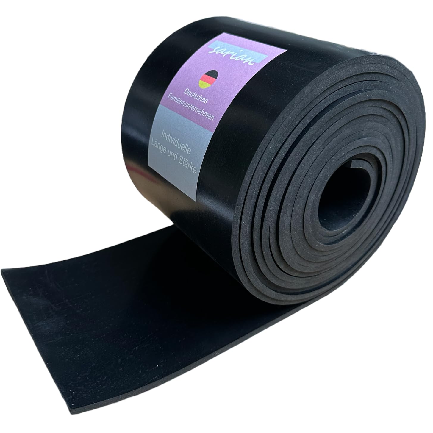 sarian Gummistreifen 150mm (15cm) breit - Auswahl: 3mm bis 10mm stark 0,5m bis 10m lang Gummimatte Gummiplatte Hartgummi Gummiprofil Gummiläufer Gummileiste Gummilippe Vollgummi
