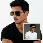 Lunettes de soleil Aviator polarisé pour hommes UV400 Protection Trendy Mode Style Idéal pour conduire des activités de pêche en plein air