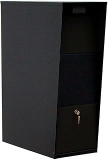 Qualarc WF-Vacmb Large Capacity Galvanized Steel Locking Post and Column Mount Rust Proof Vacation Mailbox, Black