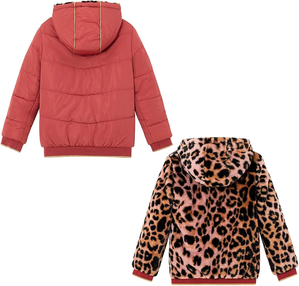 Girls Reversible Puffer Coat Winter Fall Lightweight Hooded Jacket Warm : Clothing, Shoes & Jewelry