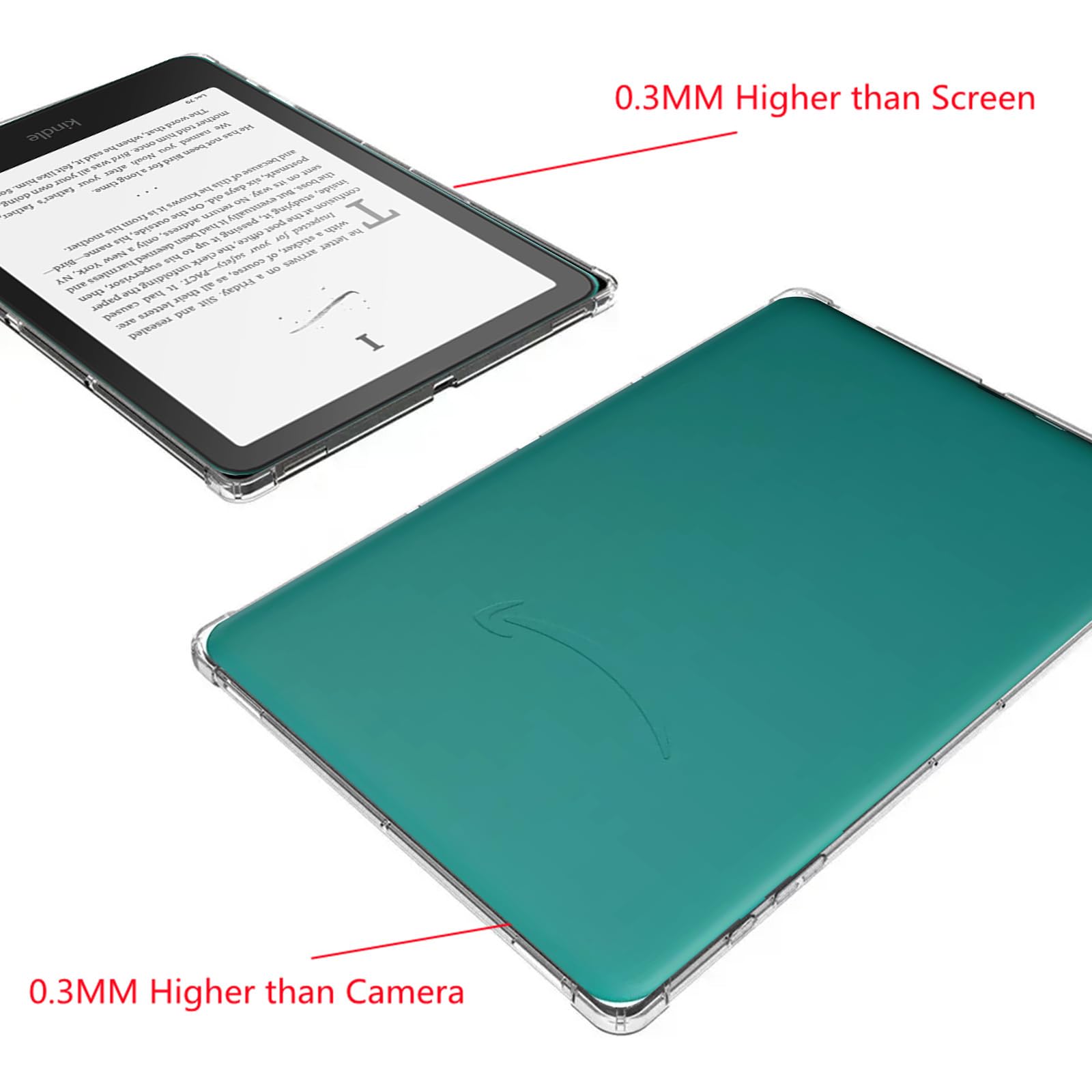 MEMELOKA Cover per Kindle Paperwhite 12th Generation 2024/Kindle Colorsoft Signature Edition 2024 7 Pollici + 2 Vetro Temperato, Cover Protezione in TPU Morbido Ultra-Sottile con Airbag