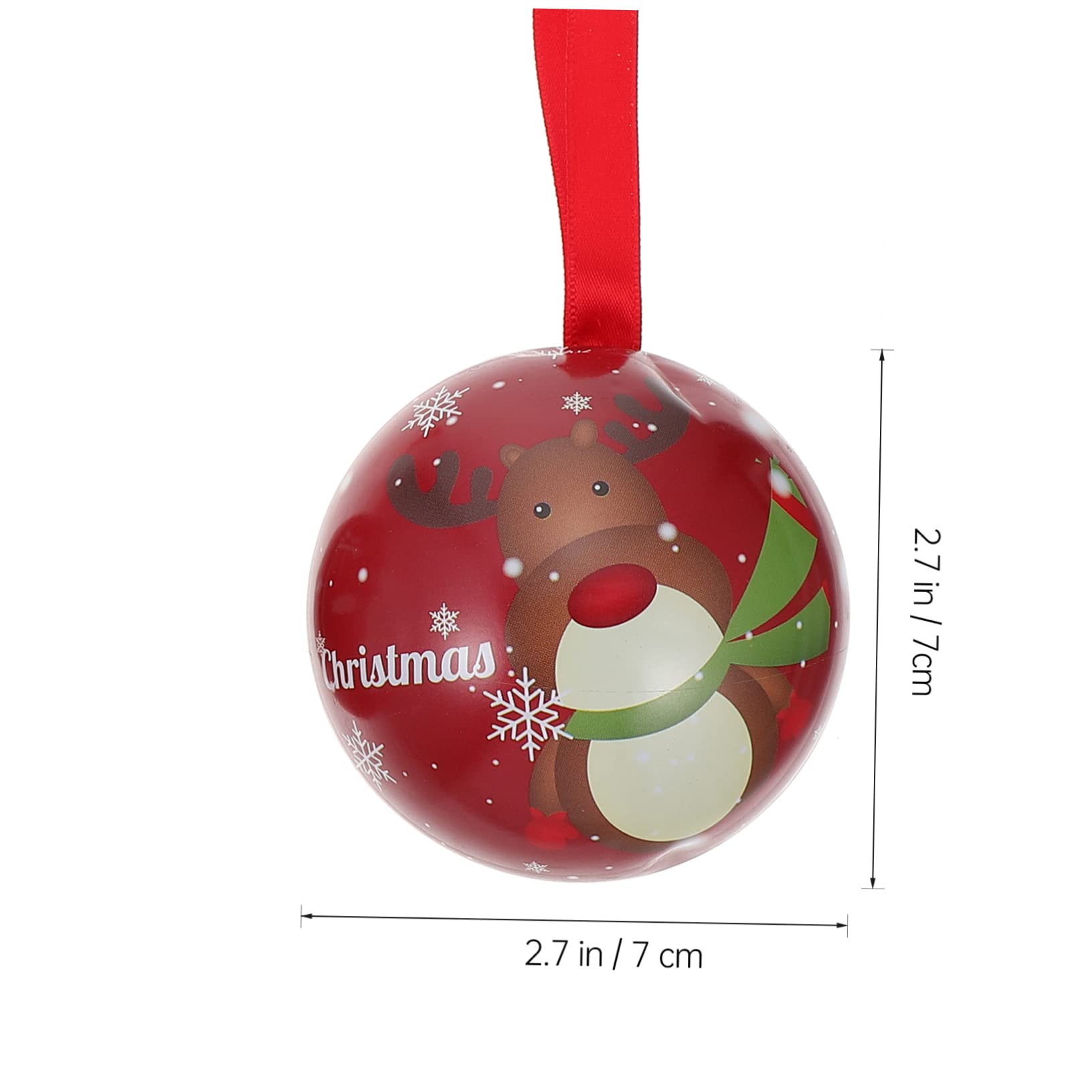 IMIKEYA Pièces Boule De Fer De Noël Coffret De Noel Boîtes à Gâteaux De Noël Boules De Décorations De Boules De Sapin De Pot De Stockage De Bonbons De Mini-Bonbons