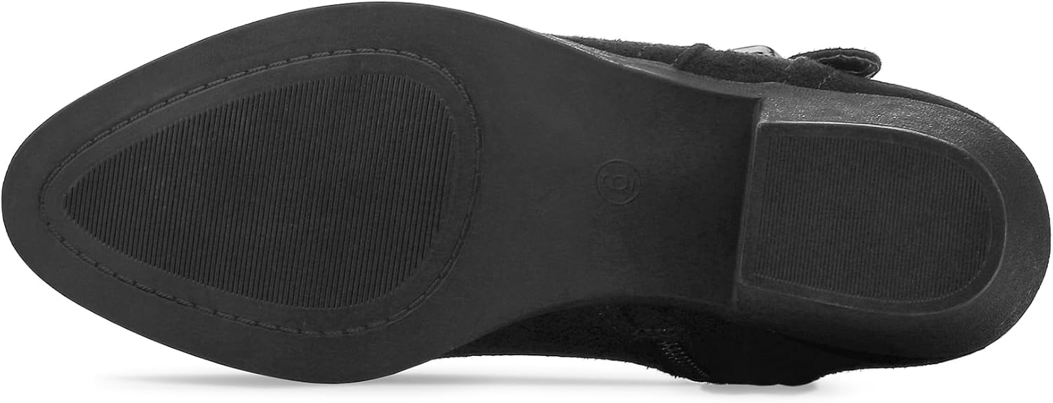 mysoft Women's Ankle Boots Low Chunky Stacked Heel Comfortable Round Toe booties with Side Zipper Shoes - Image 5