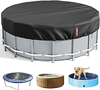 Vista 18 de LXKCKJ Cubierta redonda de 21 pies para piscina, cubiertas de invierno para piscina sobre el suelo, protector de piscina de invierno con diseño