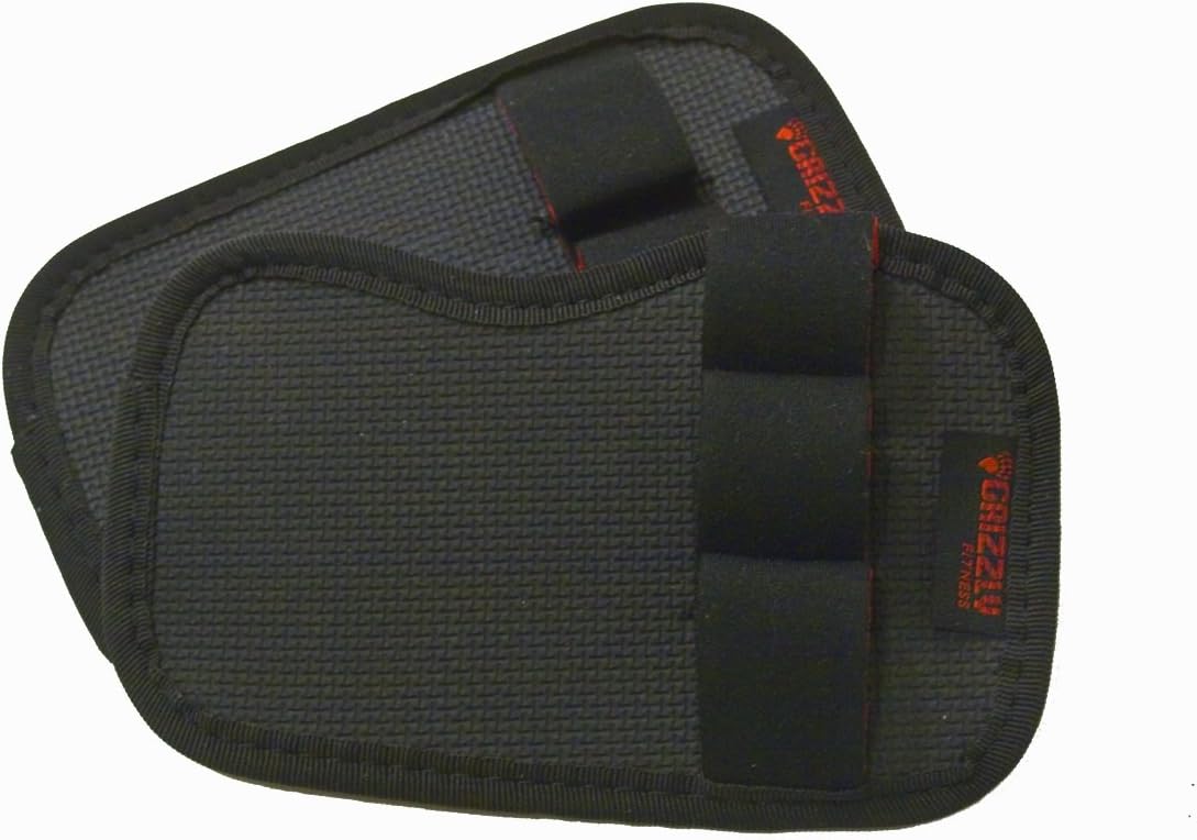 Grizzly FitnessDeluxe Neoprene Weight Lifting Grab Pads with Finger Loops for Men & Women | One-Size Pair