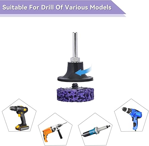 Miniatura 4 de Paquete de 21 discos de tira fácil de cambio rápido de 2 pulgadas para taladro, accesorios para amoladora de troqueles, ruedas de pelado de