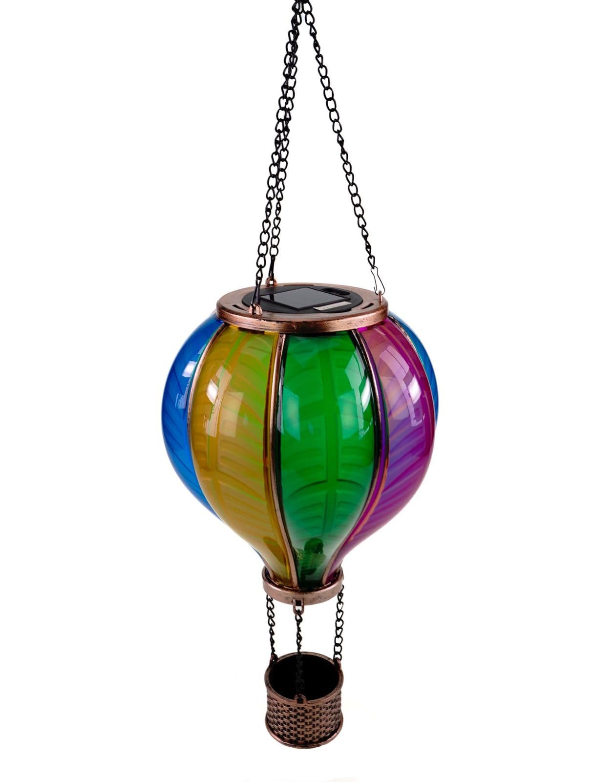 formano Zestaw 2 szt. zawieszek na balon solarny z efektem płomienia 20 x 36 cm akryl metal kolorowy I dekoracja ogrodowa lampa solarna przezroczyste oświetlenie ogrodowe dekoracja zewnętrzna figurka