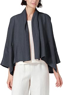 IDEALSANXUN Linen Summer Cardigans for Women Lightweight 3/4 Sleeve Shrugs Blazer Jackets Kimono Dress Cover Up Tops