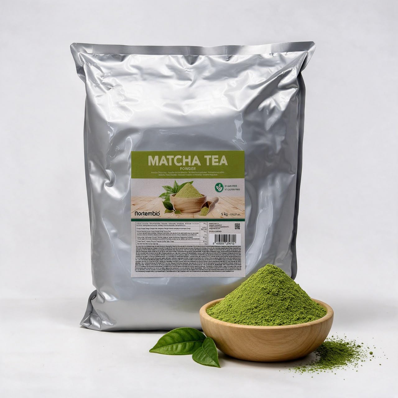 Nortembio Té Verde Matcha Polvo 5 kg Grado Culinario Hostelería, Repostería y Coctelería