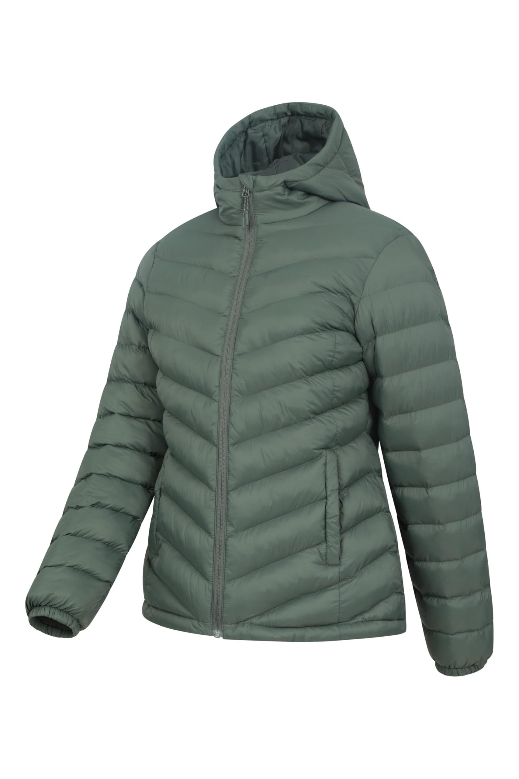 Mountain Warehouse Seasons Womens Padded Jacket - Water Resistant Coat, Puffer Jacket, Front Pockets, Adjustable Elastic Cuffs & Hood - For Spring Summer, Outdoors — view 7