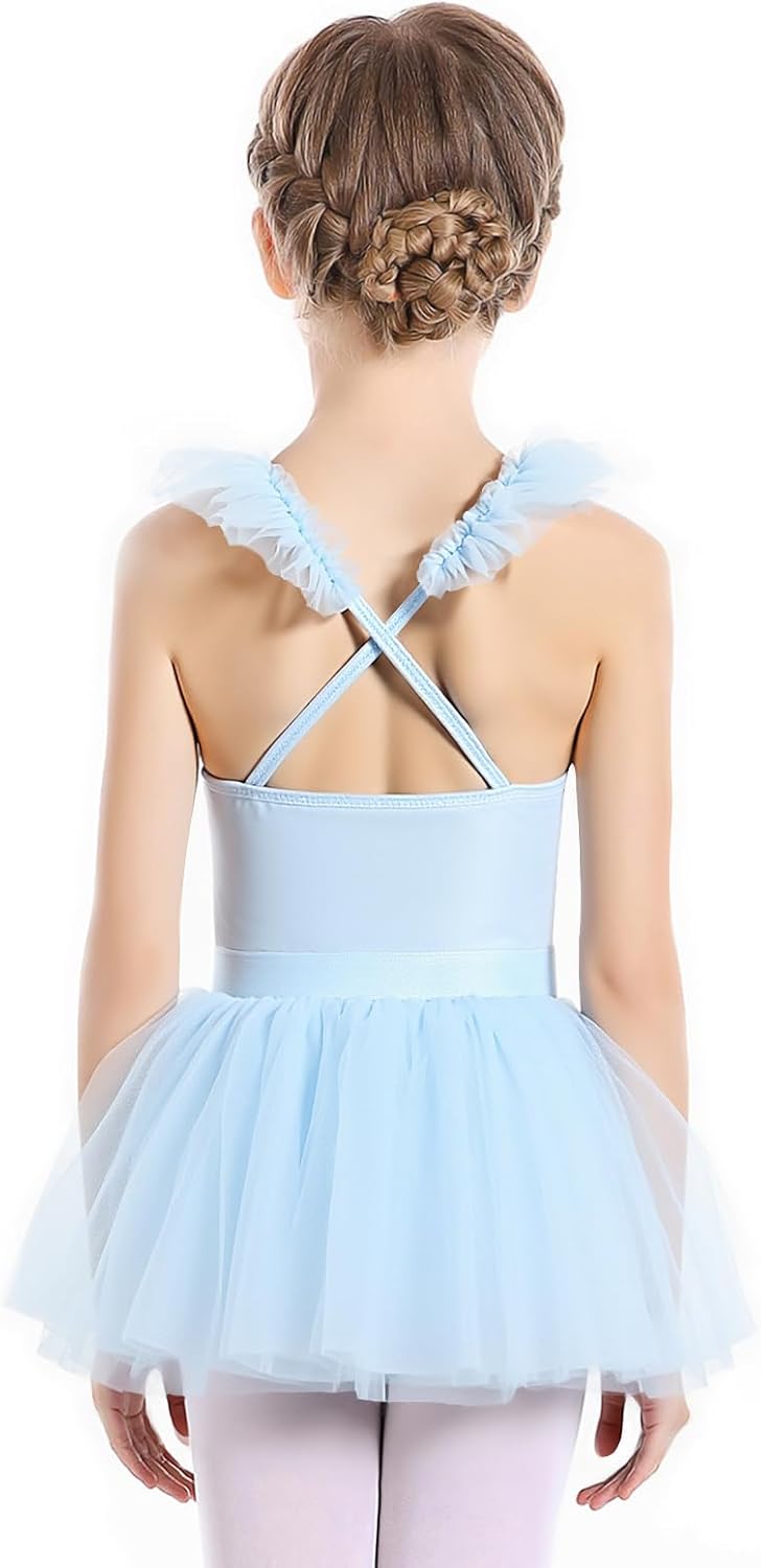 Tutu.kk Girls Ballet Leotards with Removable Tutu Skirt Toddler Leotard Sleeveless Crisscross Backs Dance Dress Outfit Combo - Image 2