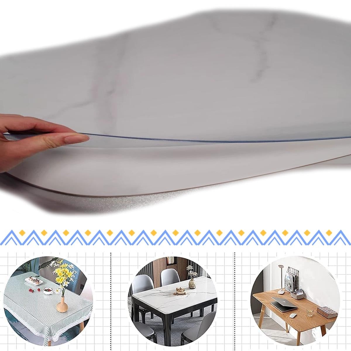 Sous-main Transparent De Ronds Tapis D'écriture De Imperméable Pour Bureau, Plaque Simple Format Conférence(120cm)