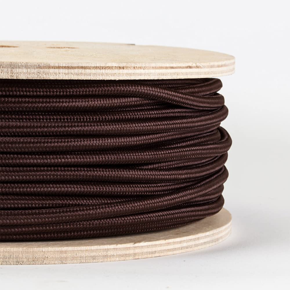 5Meters 3 Core Round Vintage Fabric Braided 0.75mm Flex Flexible Cable Electrical Wire for DIY Lamps Industrial Pendant Lights Lighting Appliances (Brown) - Image 3