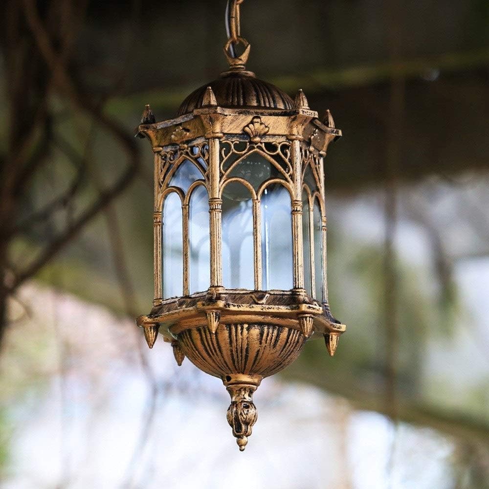 Waterproof Outdoor Pendant Lamp Industrial Retro Style Metal Decorative Chandelier Garden Courtyard Home Villa Lighting Ceiling Hanging Light E27 Adjustable Height Pendant Lights Flush Mount Lig