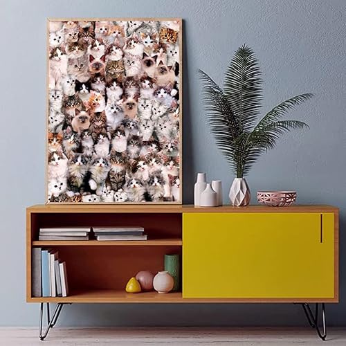 Miniatura 4 de Paquete de 2 rompecabezas de 1000 piezas de la biblioteca del mundo del gato y del gatito, rompecabezas de gatos para adultos de 1000 piezas en