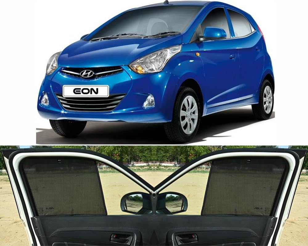 Image of Able 3D-FIX Type Car Non-Magnetic Sun Shade Curtains for Hyundai EON Set of 4 Pcs