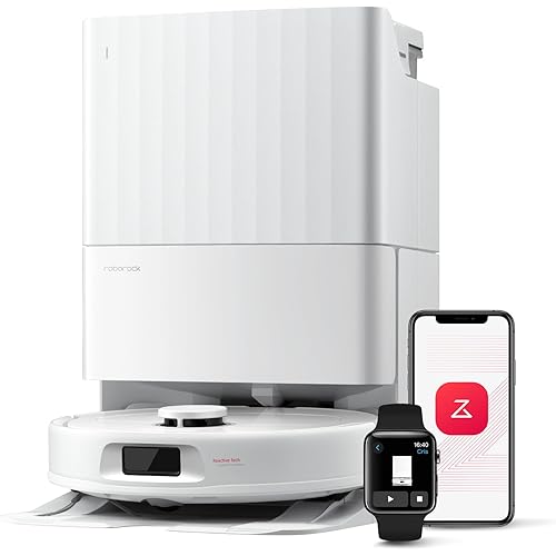 roborock Qrevo Series Robot Vacuum and Mop, 8000Pa Suction, Upgraded from Qrevo S, Anti-Tangle Brush, Smart Obstacle Avoidance, Auto Mop Washing, All-in-One Dock, 200RPM Spinning Mops, White(QV 35A)