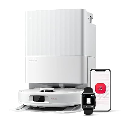 roborock Qrevo Series Robot Vacuum and Mop, 8000Pa Suction, Upgraded from Qrevo S, Anti-Tangle Brush, Smart Obstacle Avoidance, Auto Mop Washing, All-in-One Dock, 200RPM Spinning Mops, White(QV 35A)