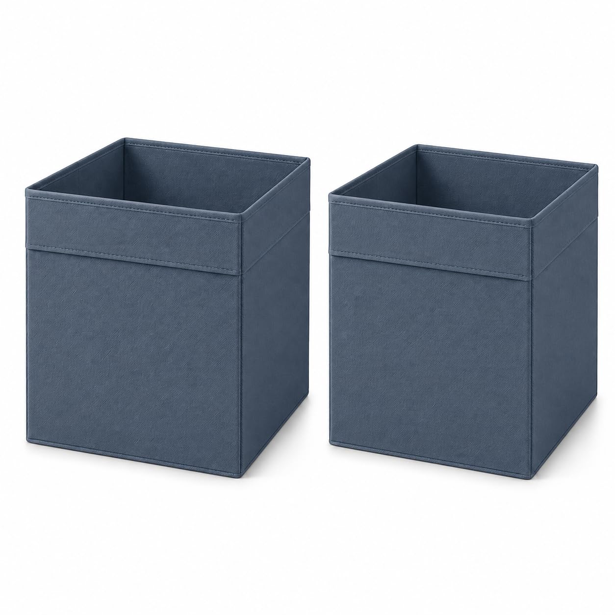 Princekingx Drona Storage Boxes – Foldable Kellax Shelf Insert Box – Cube Shaped Fabric Storage Organizer, 33x38x33cm Shelving Unit with Handle, For Home, Office Use, Baby Nursery (BLUE, 2 PACK) — image 1