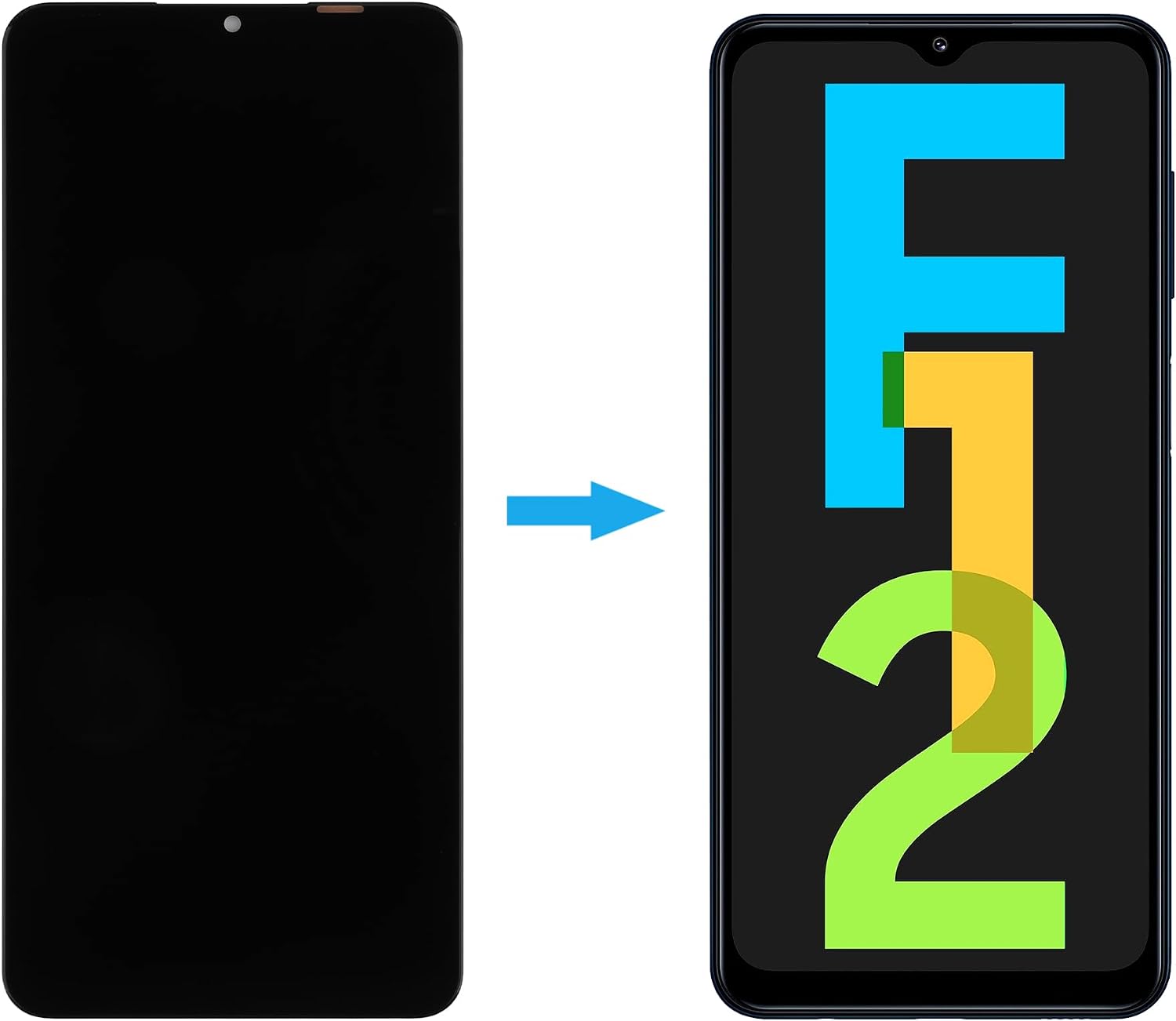[New] Duotipa LCD Display Screen Digitizer Assembly Replacement for Galaxy F12 SM-F127G, SM-F127G/DS 6.5" with Technical Repair Tools Kit-Black.