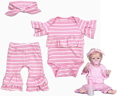 Ropa de muñeca Reborn para niña, accesorios de ropa para niña, conjuntos de 3 piezas, ropa de 22 pulgadas para muñeca Reborn de 20-23 pulgadas