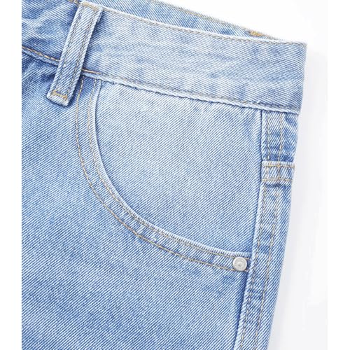 Men’s Baggy Ripped Jeans Light Wash Wide Leg Denim Pants with Diagonal Distressed Panels for Streetwear Style4