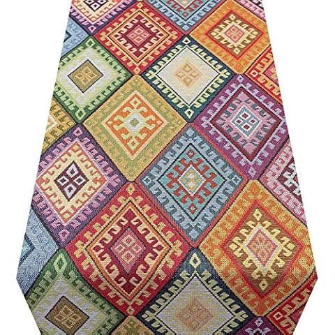 Linen Loft Multicoloured Turkish Kilim Table Runner Cover