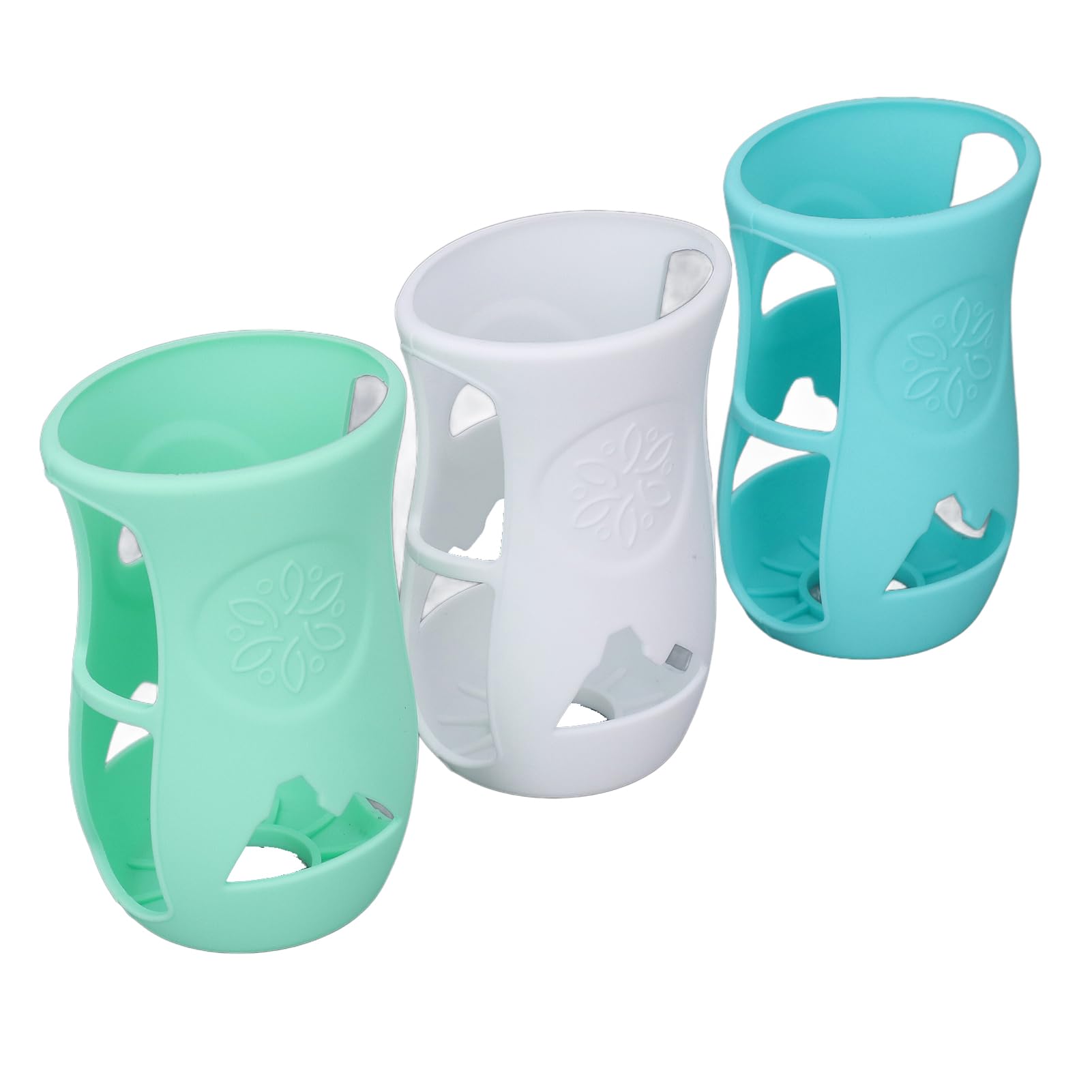 3 stuks babyfles siliconen hoes met handvat geïsoleerde glazen fles beschermer siliconen babyflessen hoes compatibel met Dr. Brown's glazen flessen 250 ml voor pasgeboren accessoires (S
