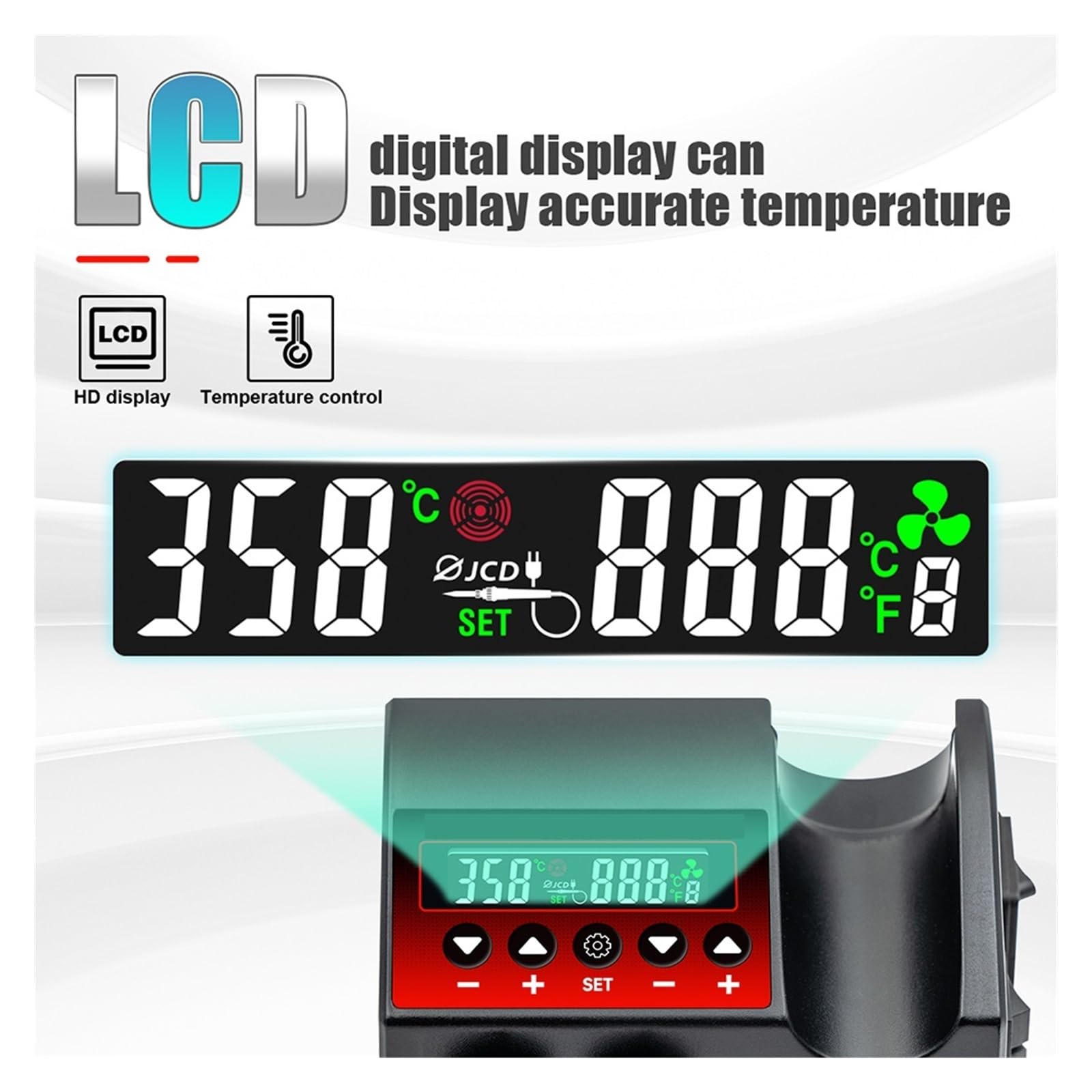 Stacja lutownicza Stacja Lutownicza 2 W 1 750 W Z Opalarką Airflowcontrol, Wyświetlaczem LCD, Stacją Lutowniczą Do Naprawy Telefonów(Pro 6)