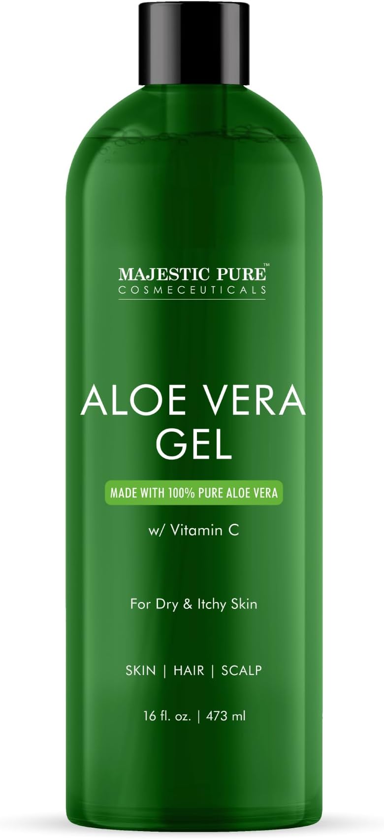 Majestic PureAloe Vera Gel, From Organic Cold Pressed Aloe Vera, 100% Natural, 470ml