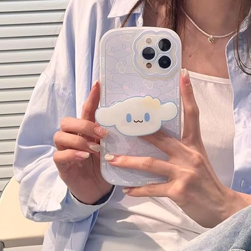 Miniatura 3 de NPEXBKL Funda Kawaii para iPhone 14 Pro Max, funda con patrón de dibujos animados kawaii soporte de asa, funda suave de TPU protección anticaídas