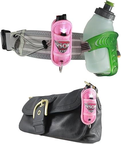 Miniatura 4 de PERSONAL SAVER Llavero compacto con luz LED con spray de máxima fuerza policial, rango de 12 pies con tapa de seguridad.