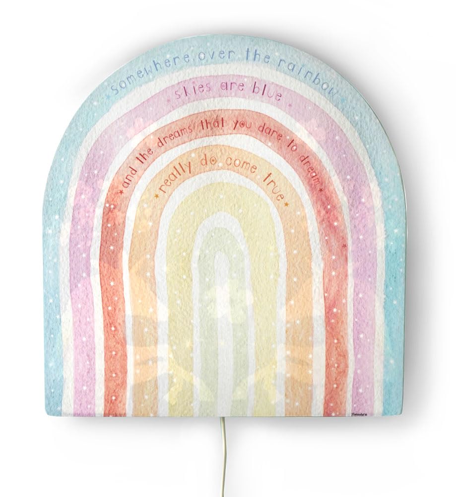 Regenbogen Wandlampe | Für Baby- & Kinderzimmer | Kinderzimmerdesign | Handgemalt & nachhaltig