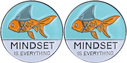 Shark Goldfish Carp Enamel Pin Mindset Is Everything Brooch Pin Badge for Men and Women