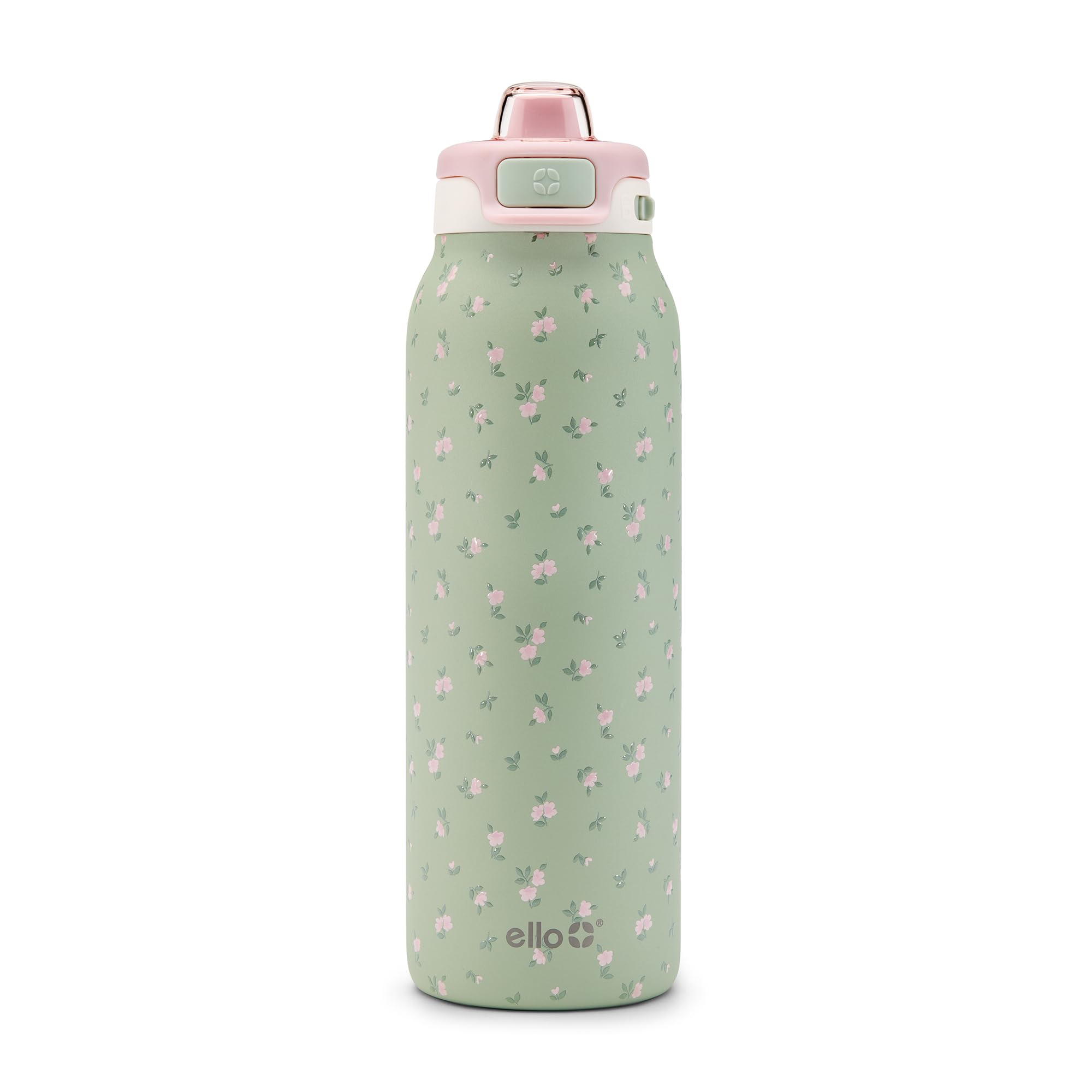 Ello Pop &amp; Fill Insulated Stainless Steel Water Bottle with Quick Fill Lid, Leakproof Locking, Sip or Chug Spout, BPA-Free, Double Wall Vacuum Insulated for Sports, Travel &amp; School- 22oz / 32oz / 40oz