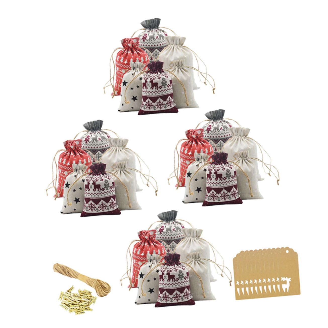 NOLITOY 1set Christmas Drawstring Bags Festive Candy Pouches for Holiday Party Favors Reusable and Lightweight for Teens and Parents