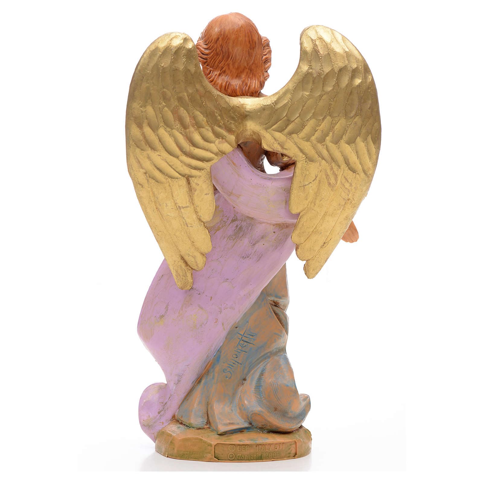 Holyart Angelo In Resina Colorata Stile Orientale, Statua Dipinta A Mano Per Presepe, 42 Cm