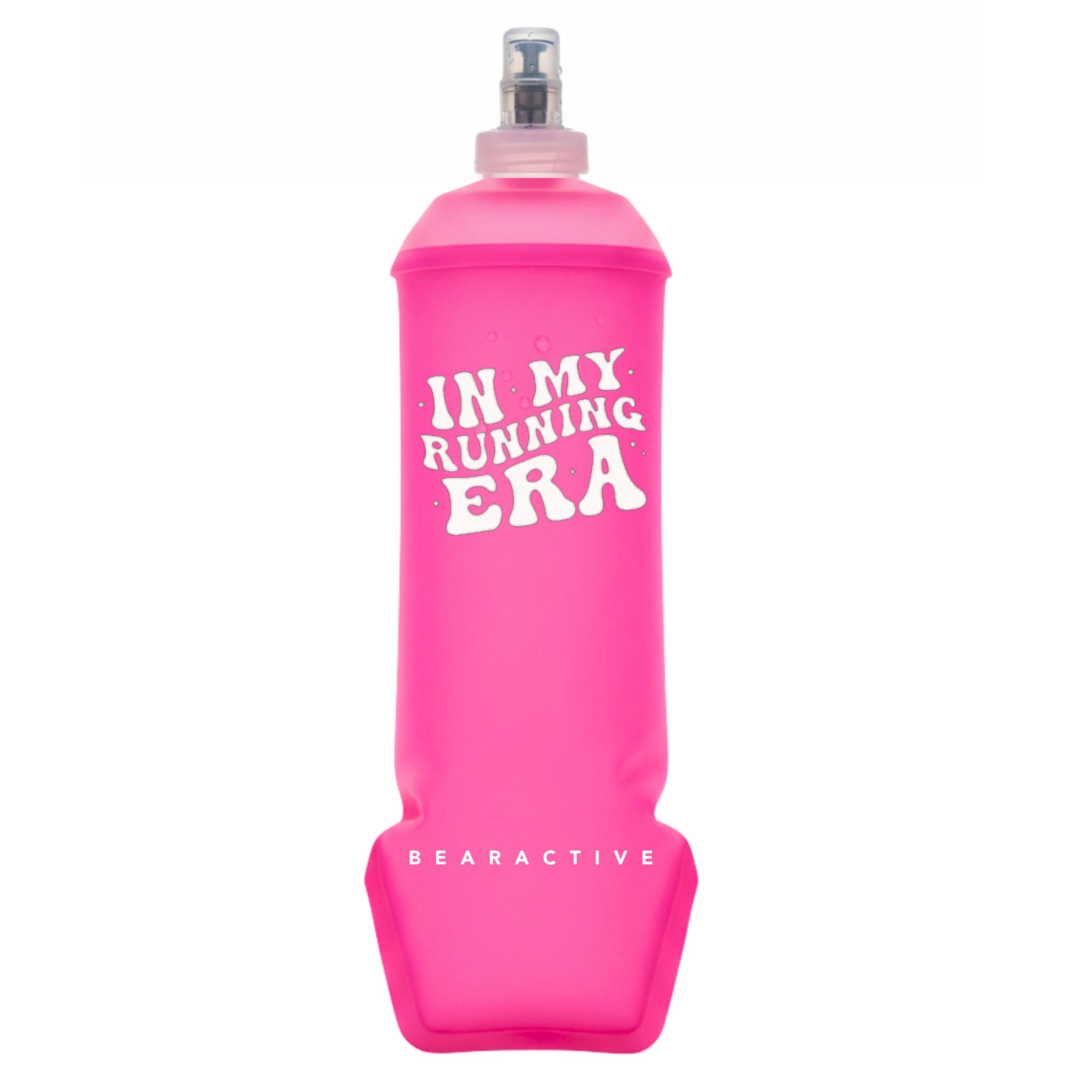 Bearactive Pink 1 X Soft Flask - Running Era Lightweight Running Water Bottle Soft Flask 500Ml - Tpu Bpa Free Plastic, Leak Proof Foldable Water Bottle, Collapsible Bottle For Running Vests & Belts