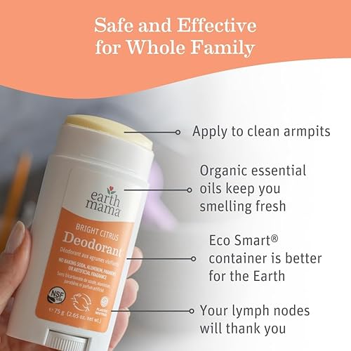 Miniatura 2 de Earth Mama Desodorante Bright Citrus  Seguro para pieles sensibles, embarazo y lactancia, contiene pomelo orgánico y caléndula, sin bicarbonato de