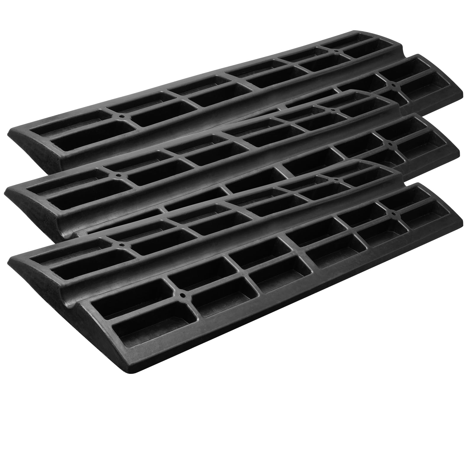 VEVOR Rampa per Soglia in Gomma 3 Pezzi Altezza 6,5cm Capacità Max. 15 Tonnellate per Veicoli, Rampa per Soglia Superficie Antiscivolo con Canale per Cavi, Rampa Soglia Antiscivolo per Salita Facile