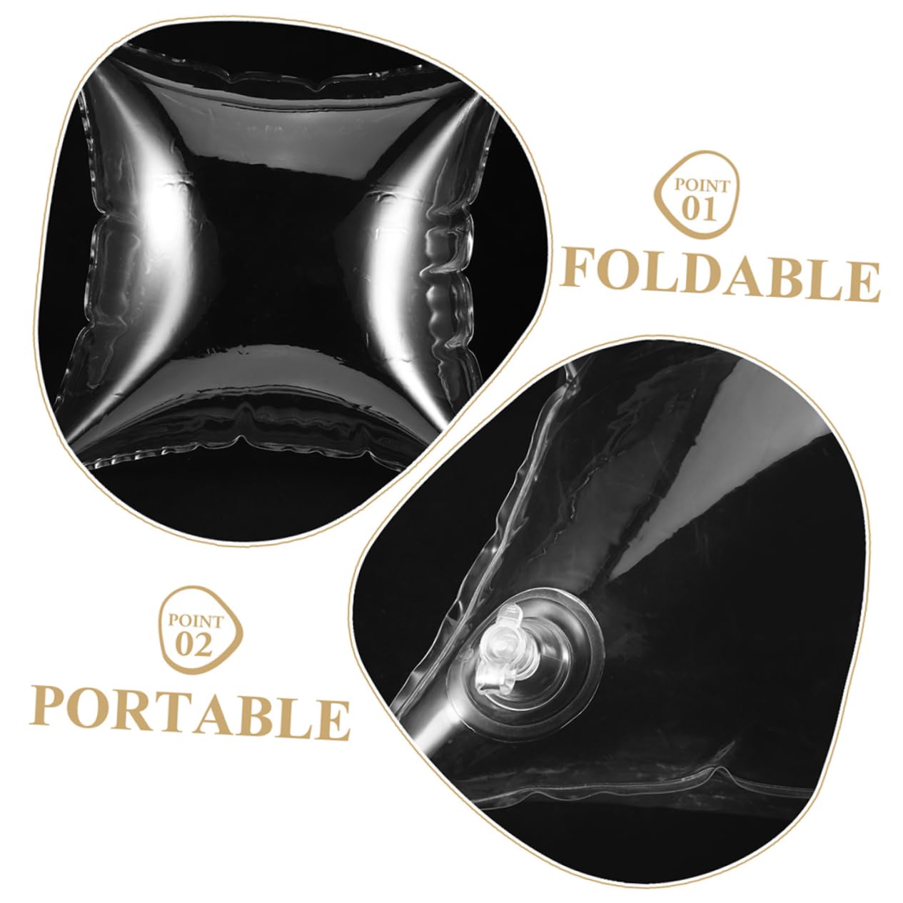 Almohada Inflable para Viaje y Camping Cojín Portátil De Transparente para Descanso Coche y Aire