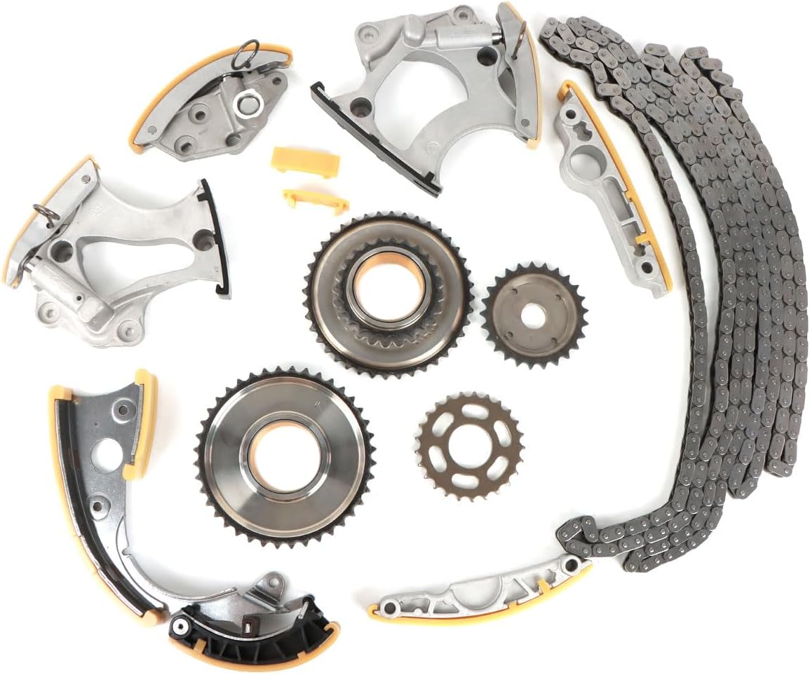 Engine Timing Chain Kit, Suitable for A6 C7 A7 A8 Q5 Q7 S5 TOUAREG 3.0T V6 2012-2016 CR-V Timing Chain Set Replace# 06E109465AS 079109507AK 079109469AM 079109469AL 06E109507D