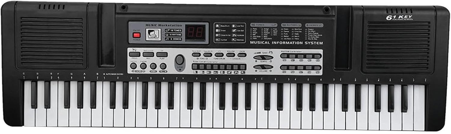 RiToEasysports Electronic Keyboard, Portable with Microphone 61 Key Music Instrument for Kids Beginners Home Practice