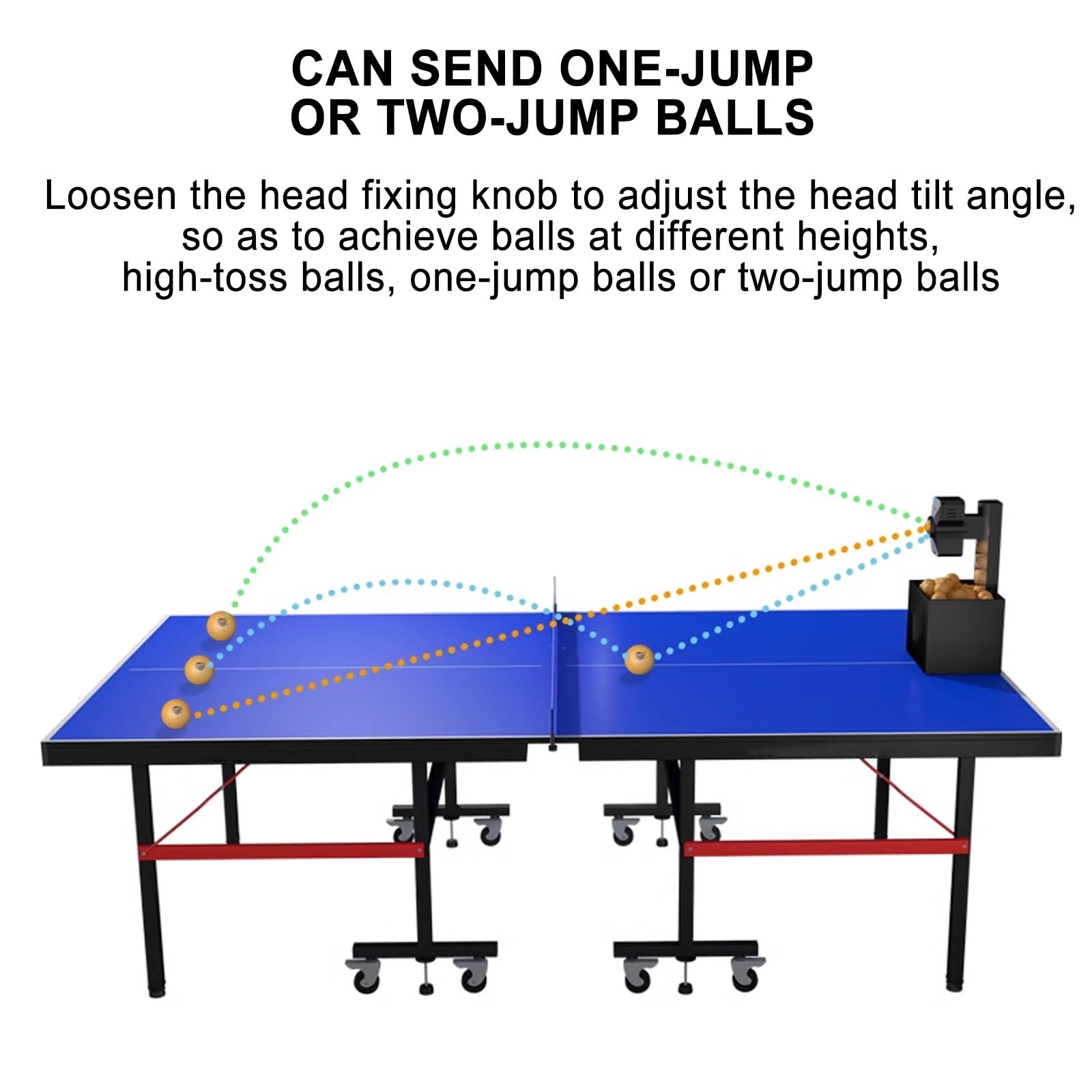 Robot da Ping Pong, Macchina Automatica per Palline da Ping Pong, con 8 Palline con Effetti Diversi, per Allenamento, Lancio di Palline per Allenamento con Telecomando,SETB-110V