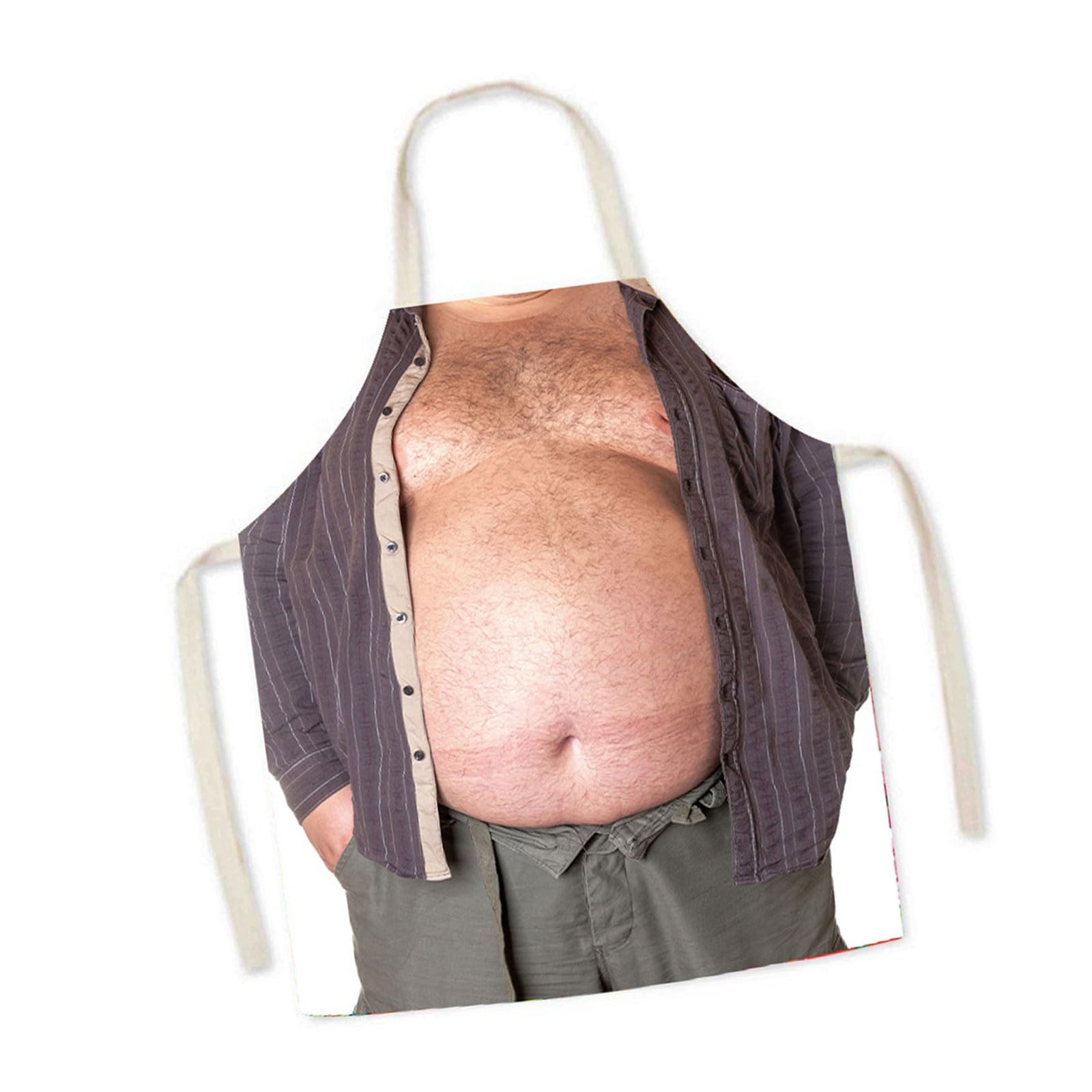 Kalttoy Realistic 3D Pattern Apron Adult Novelty Apron Practical Linen for Cooking Enthusiasts and Party Lover Funny Cooking