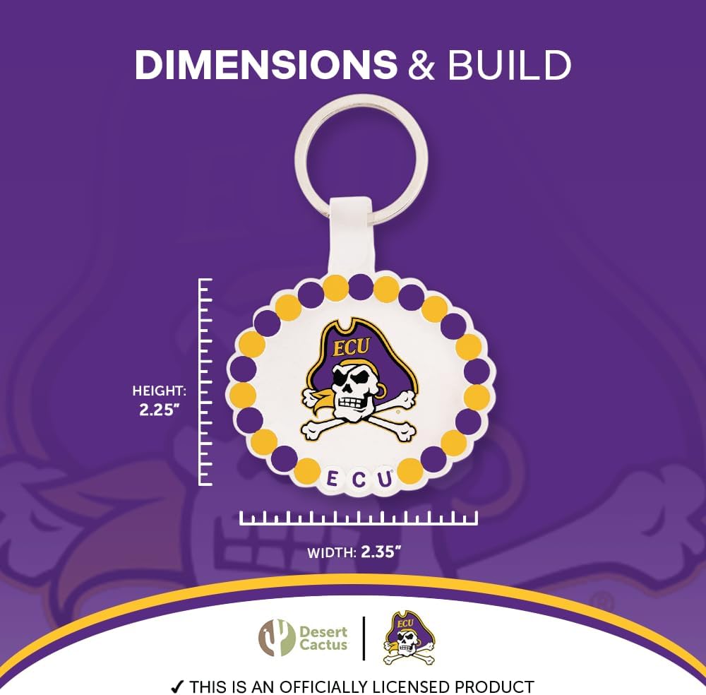 Desert Cactus East Carolina University Keychain - Official ECU Pirates Car Keys Holder (Acrylic Keychain)